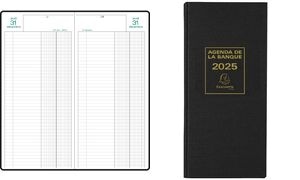 EXACOMPTA Buchkalender Banquier long 2025, schwarz