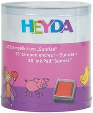 HEYDA Stempelkissen-Set "Sunrise", Klarsicht-Runddose