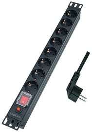 LogiLink 19" Steckdosenleiste 8-fach, Überspannungsschutz