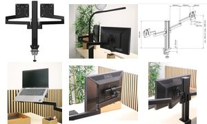 UNiLUX Doppel-Monitorarm AXIO, Klemmbefestigung, schwarz