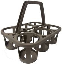 EDA Flaschenträger, 6-fach, braun