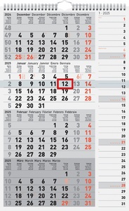 rido idé Wandkalender 4-Monatskalender Kombi Planer 4, 2025
