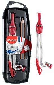 Maped Zirkelkasten Origin mit Adapterring, farbig sortiert