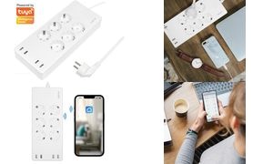 LogiLink Wi-Fi Smart Steckdosenleiste, 6-fach + 4x USB, weiß