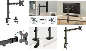 LogiLink Monitorhalterung, Armlänge: 376 mm, schwarz