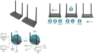 DIGITUS Wireless HDMI KVM Extender Set, 200 m