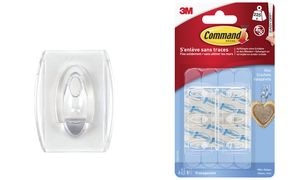 3M Command Mini-Haken, Kunststoff, Größe: S, transparent