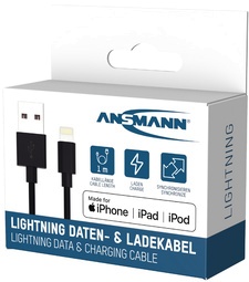 ANSMANN Daten- & Ladekabel, USB - Apple Lightning, 1,0 m