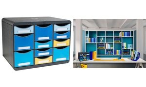 EXACOMPTA Schubladenbox STORE-BOX MULTI Bee Blue, 11 Schübe