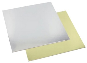 STARPAK Tortenplatte eckig, 280 x 280 mm, gold/silber