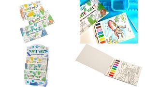WEDO Malbuch BUNTE WELT, inkl. Farben & Pinsel, 12er Display