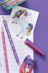 FABER-CASTELL Schreibset Einhorn Jumbo, violett, 3-teilig