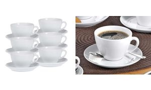Esmeyer Kaffee-Tassen "Bistro", 6er Set, weiß