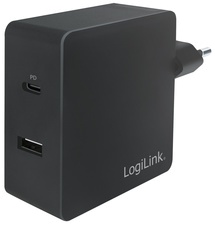 LogiLink USB-Steckdosenadapter, 2x USB, schwarz, 65 Watt