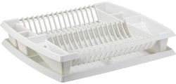 plast team Geschirrablaufkorb mit Tablett, weiß