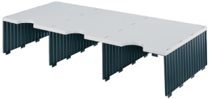 styro Aufbaueinheit styrodoc trio, 3 Fächer, blau/grau