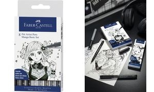 FABER-CASTELL Tuschestift PITT artist pen, Manga Basic Set