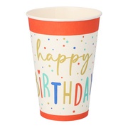 PAPSTAR Papp-Trinkbecher "Happy Birthday", 0,2 l