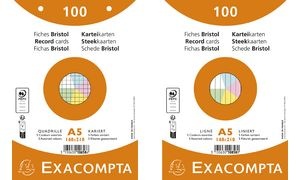 EXACOMPTA Karteikarten, DIN A5, liniert, farbig sortiert