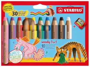 STABILO Multitalentstift woody 3 in 1, 10er Etui 30 Jahre
