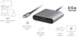 LogiLink USB 3.2 Gen 1 Adapterkabel, grau/schwarz