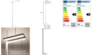 MAUL LED-Stehleuchte MAULjura, dimmbar, silber