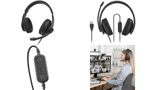 hama Stereo Headset "HS-USB300 V2", mit Mikrofon, schwarz