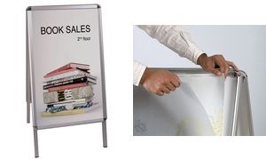 Bi-Office Plakatständer, Aluminiumrahmen, 461 x 884 mm