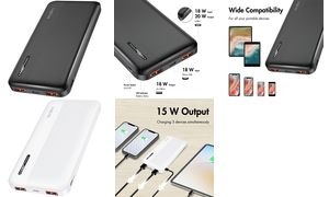 LogiLink Powerbank, 10.000 mAh, 2x USB-A, 2x USB-C, weiß