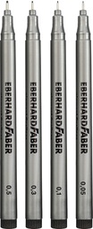 EBERHARD FABER Pigmentliner, schwarz, 4er Etui