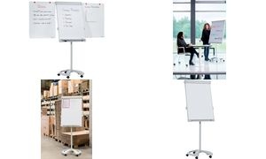 FRANKEN Flipchart PRO Deluxe Mobil, 670 x 950 mm, hellgrau