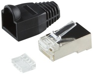 LogiLink RJ45 Stecker, geschirmt, Kat.6, schwarz