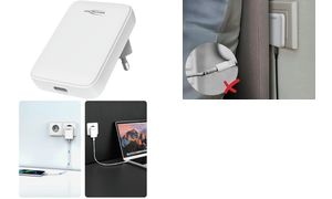 ANSMANN USB-Steckdosenadapter 130PD, flach, weiß