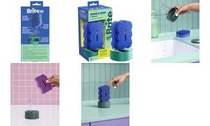 Brite by Scotch-Brite Reinigungsschwamm, mit Ständer, blau