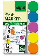 sigel Haftmarker mit farbigem Punkt, 50 x 12 mm, 200 Blatt