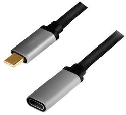 LogiLink USB 3.2 Verlängerungskabel, schwarz/grau, 0,5 m