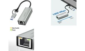 LogiLink USB-C - Gigabit Ethernet-Adapter, grau