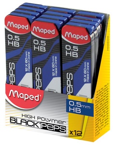 Maped Druckbleistift-Mine BLACK'PEPS, 0,7 mm, 12er Display