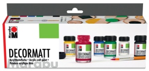 Marabu Acrylfarbe "Decormatt", Starter Set