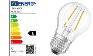 LEDVANCE LED-Lampe CLASSIC P DIM, 4,2 Watt, E27, klar