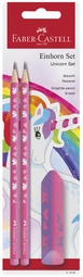 FABER-CASTELL Schreibset Einhorn, pink, 3-teilig