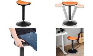 LogiLink Sitz-Steh-Hocker, höhenverstellbar, schwarz/orange
