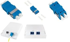 LogiLink LWL Kupplung-Set, 2x LC Duplex, ohne Flansch, blau