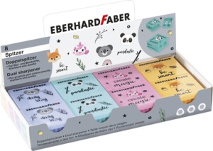 EBERHARD FABER Doppel-Spitzdose Animal, 8er Display