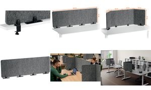 DURABLE Tischtrennwand EFFEC, 1.600 x 500 mm, Filz, grau