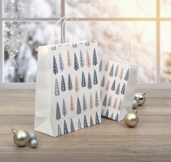 sigel Weihnachts-Geschenktüte "Pine Trees", groß