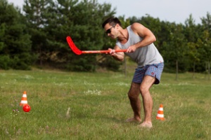 SCHILDKRÖT Fun-Hockey Set, 4-teilig, rot / gelb