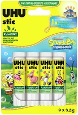 UHU Klebestift stic ReNATURE Spongebob, 4 x 8,2 g, Blister