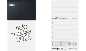 rido idé Tischkalender "Merker Miradur", 2025, schwarz