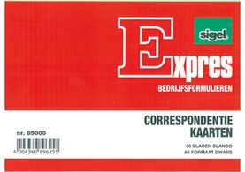 Expres Correspondentiekaart, 200 grams, A6 liggend, weiß